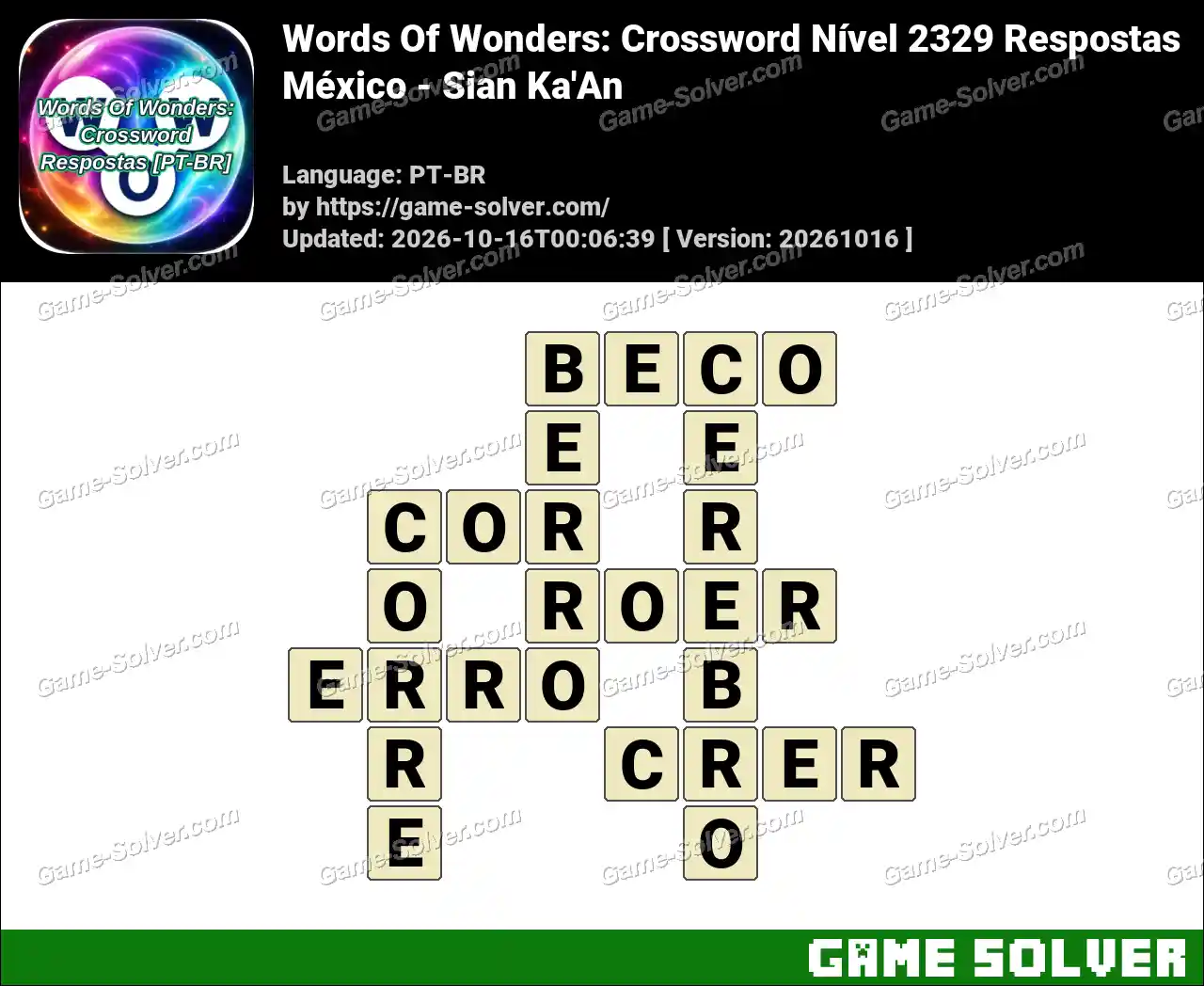 Words Of Wonders: Crossword Nível 2329 Respostas – México – Sian Ka’An